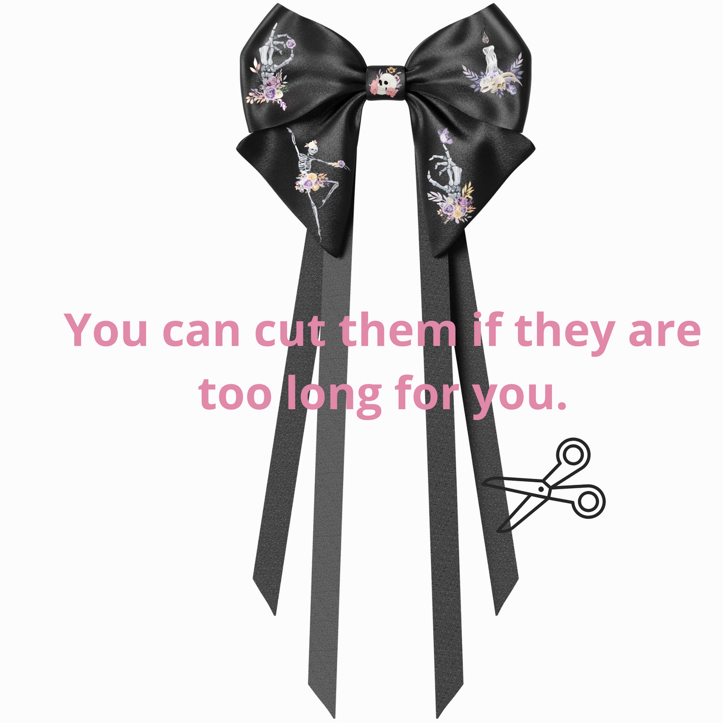 Bows hair clips ribbons 2pcs set. EMO Gothic style Emogirl Goth