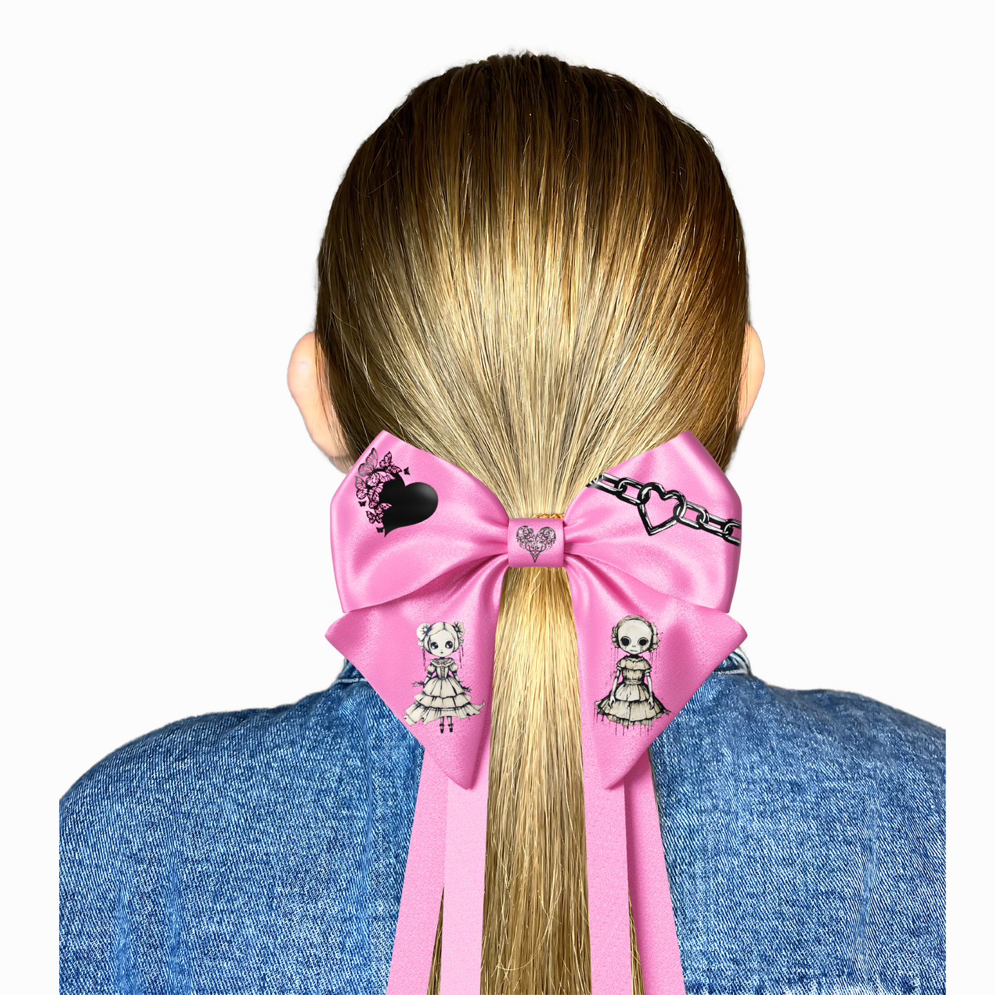 Bow hair clip ribbons. EMO style EMO girl