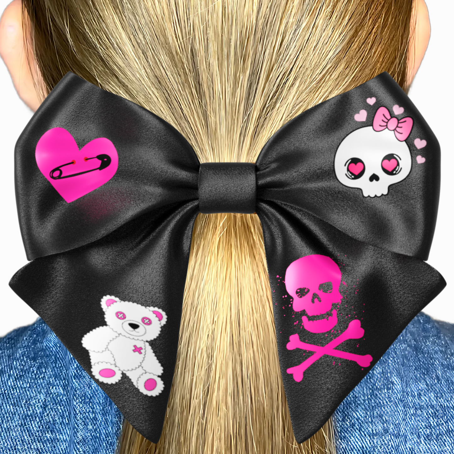 Bows hair clips 2pcs set. EMO Gothic style Emogirl Goth