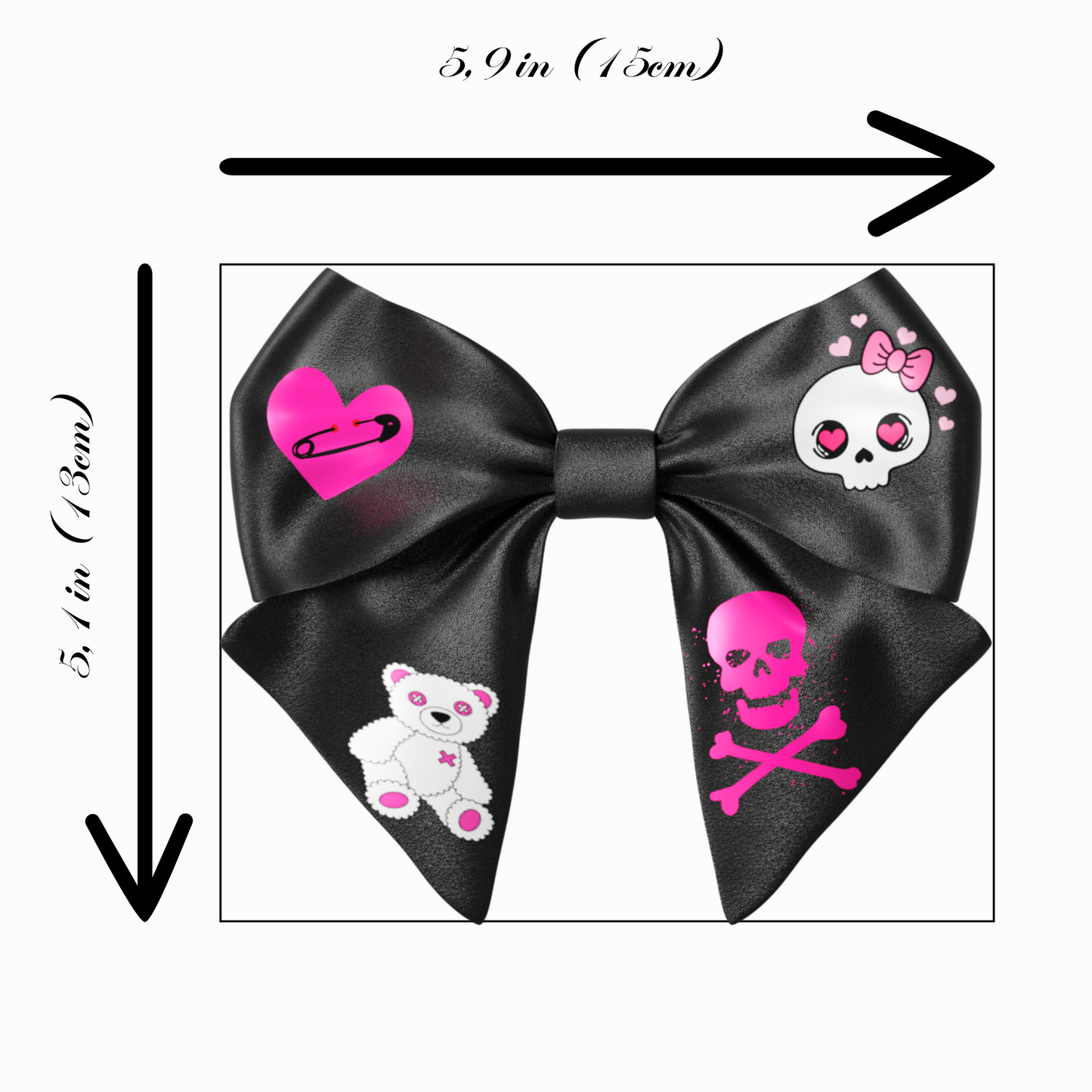 Bows hair clips 2pcs set. EMO Gothic style Emogirl Goth
