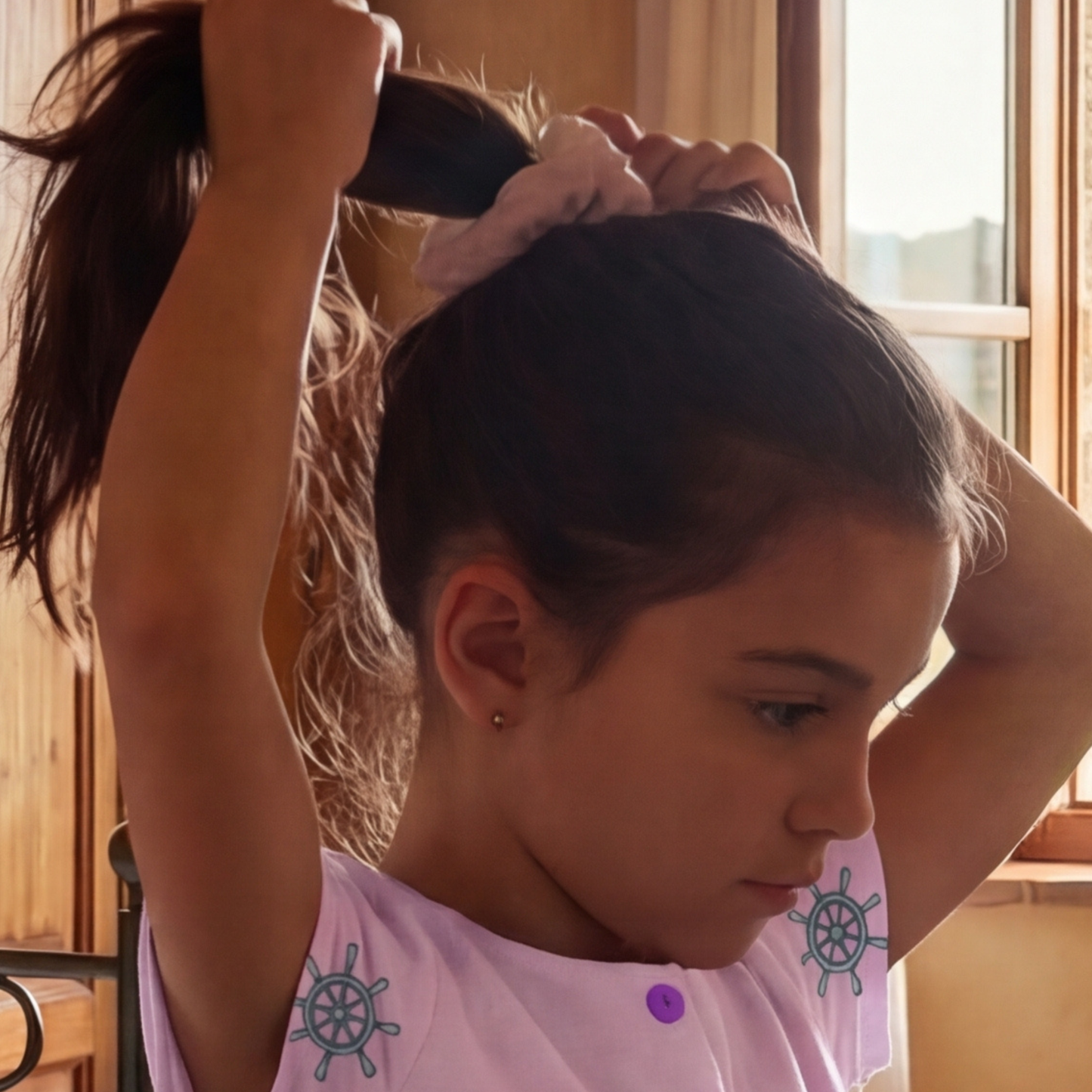 White Satin Elastic Bow – Elegant Hair Scrunchie