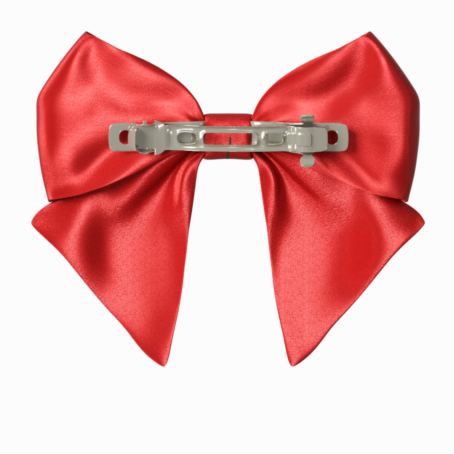Red Hair Bow clip with Roses and Pearls