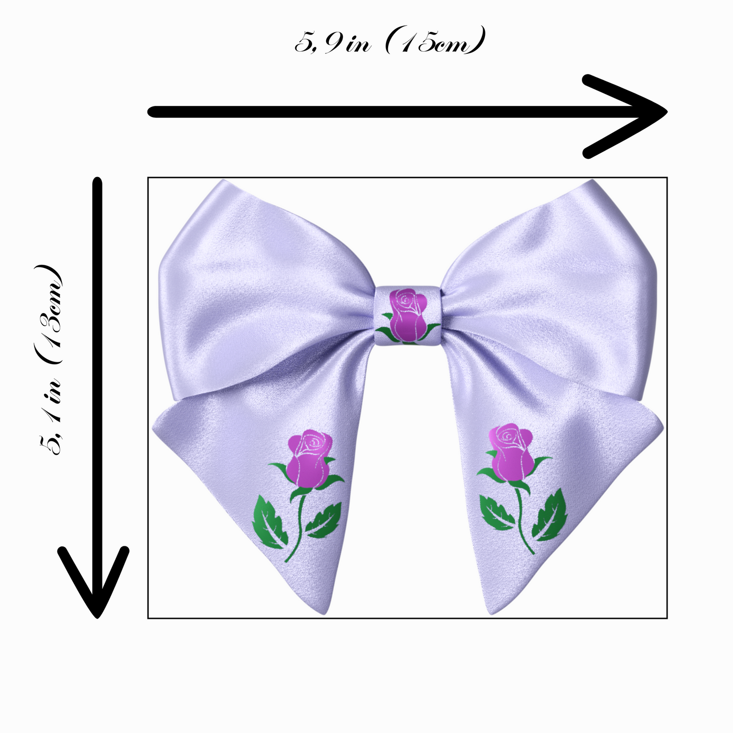 Purple Hair Bow clip with Roses and Pearls