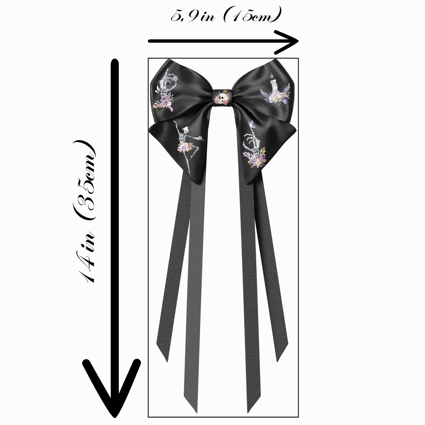 Bows hair clips ribbons 2pcs set. EMO Gothic style Emogirl Goth