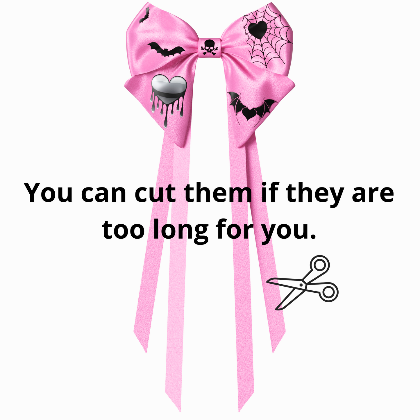 Bows hair clips ribbons 2pcs set. EMO Gothic style Emogirl Goth