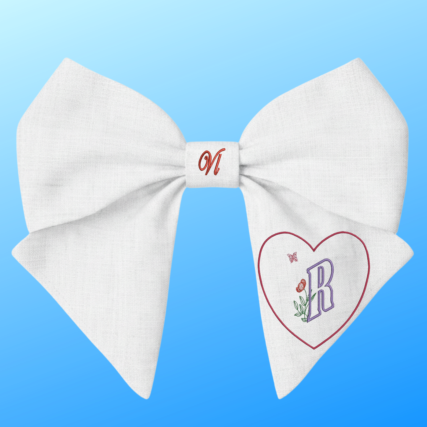 ❤️ Embroidered "Love" Bow — Valentine's Day Collection. Letter A, B, C....Z embroidery