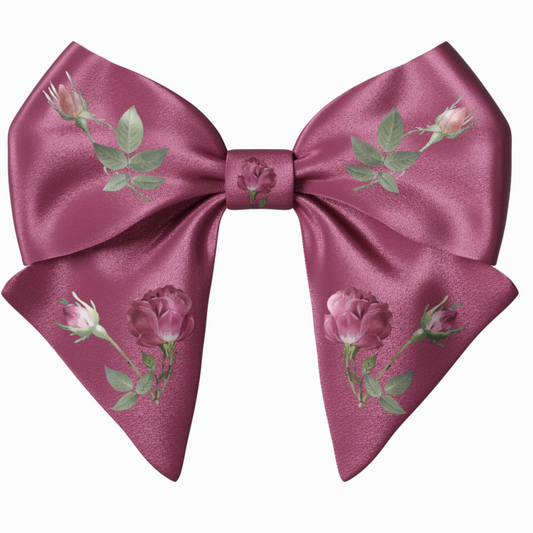 Red Bow hair clip. Floral collection