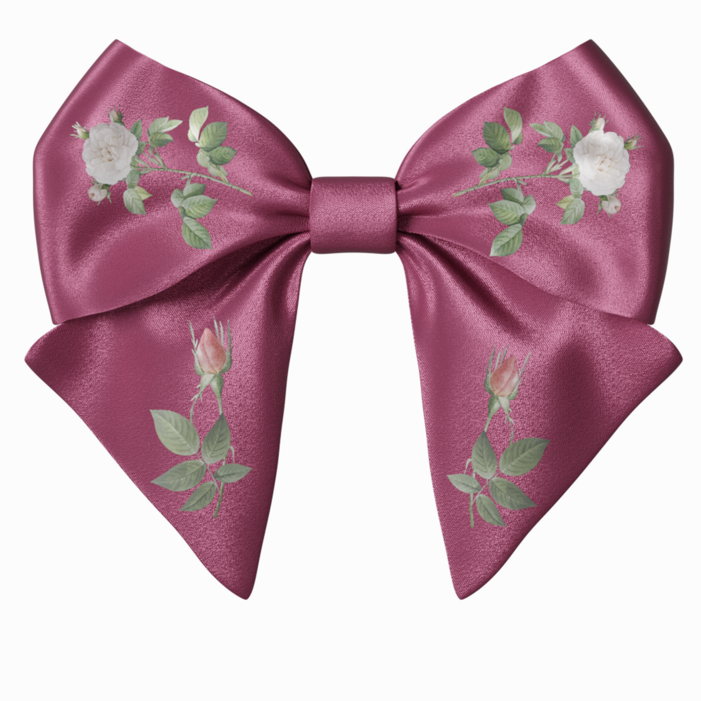 Red Bow hair clip. Floral collection