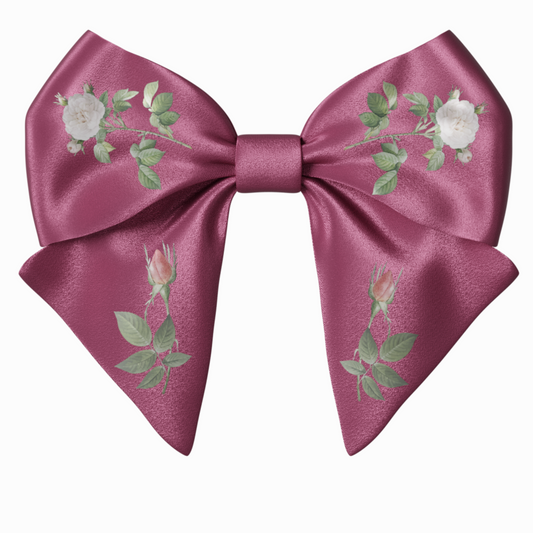 Red Bow hair clip. Floral collection