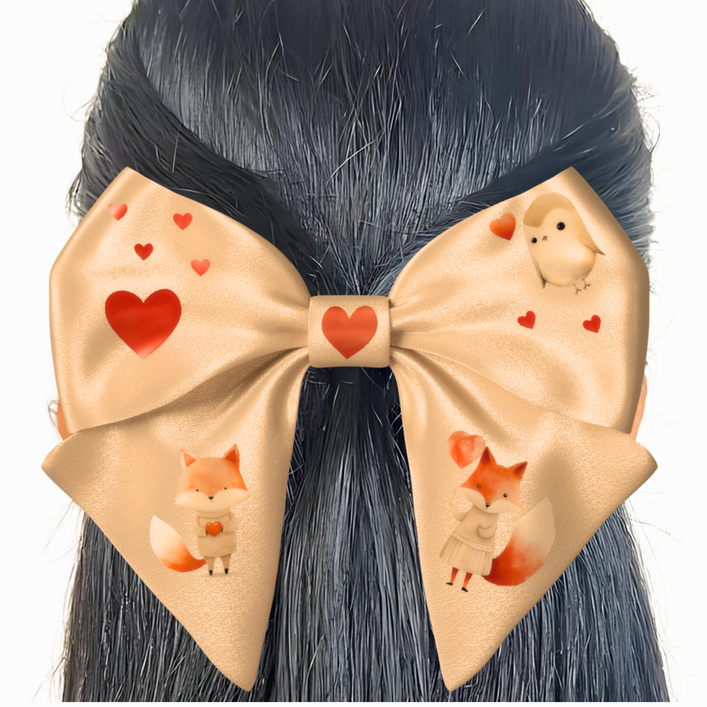 Yellow Bow hair clip. Valentine's Day collection