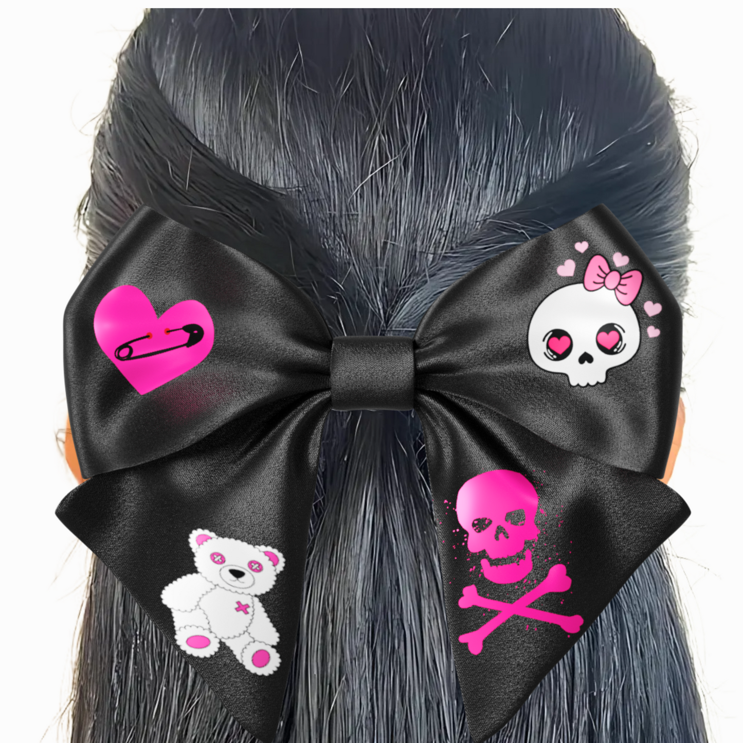 Bow hair clip. EMO style Emogirl