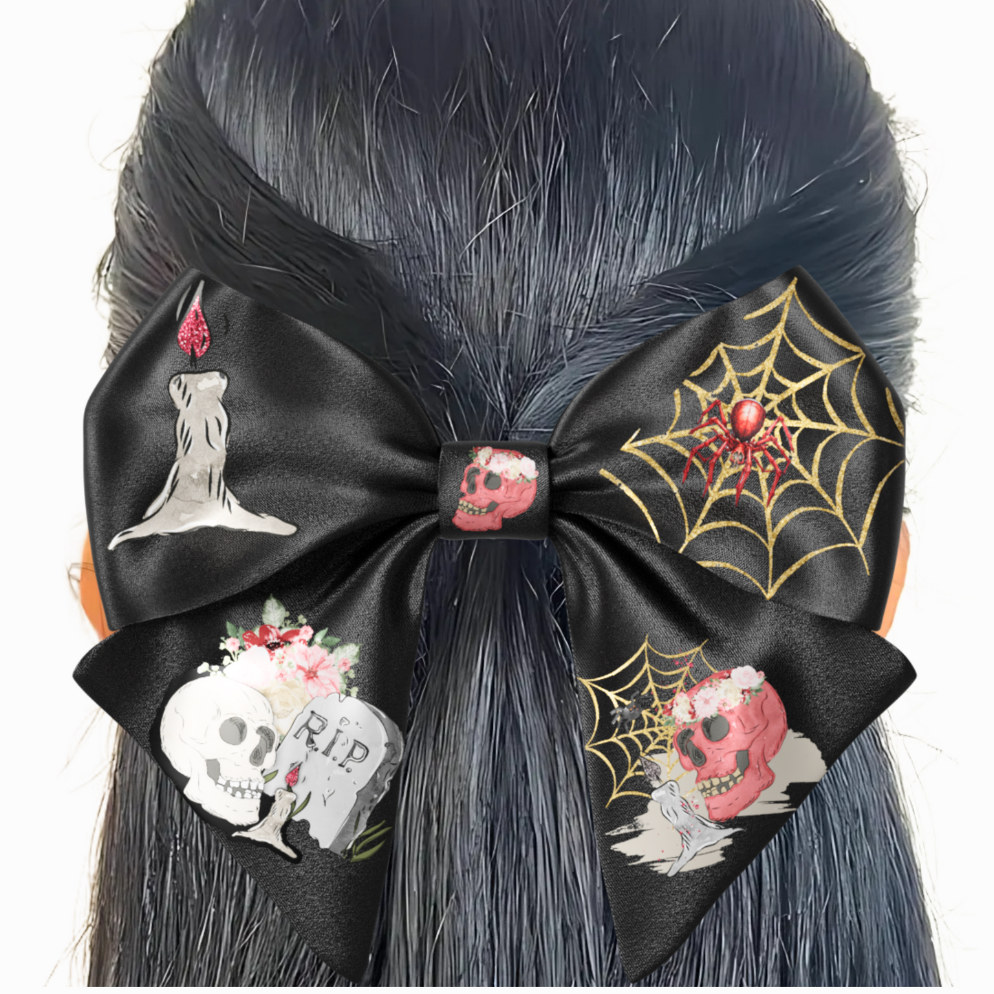 Bows hair clips 2pcs set. EMO Gothic style Emogirl Goth