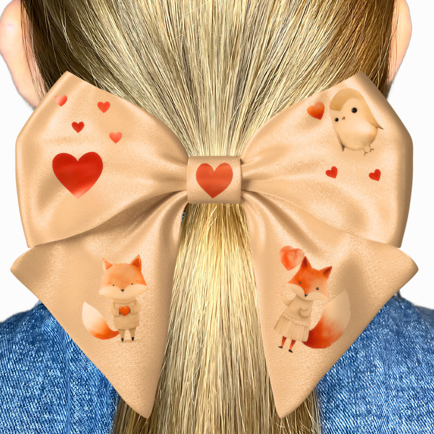 Yellow Bow hair clip. Valentine's Day collection