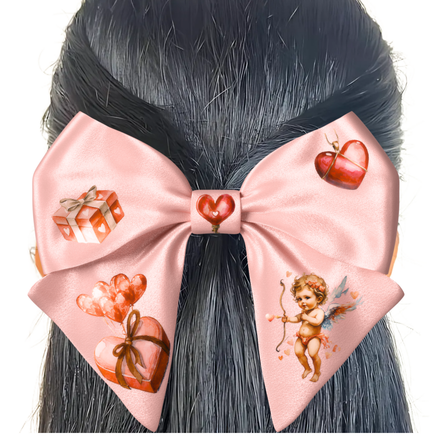 Pink Bow hair clip. Valentine's Day collection