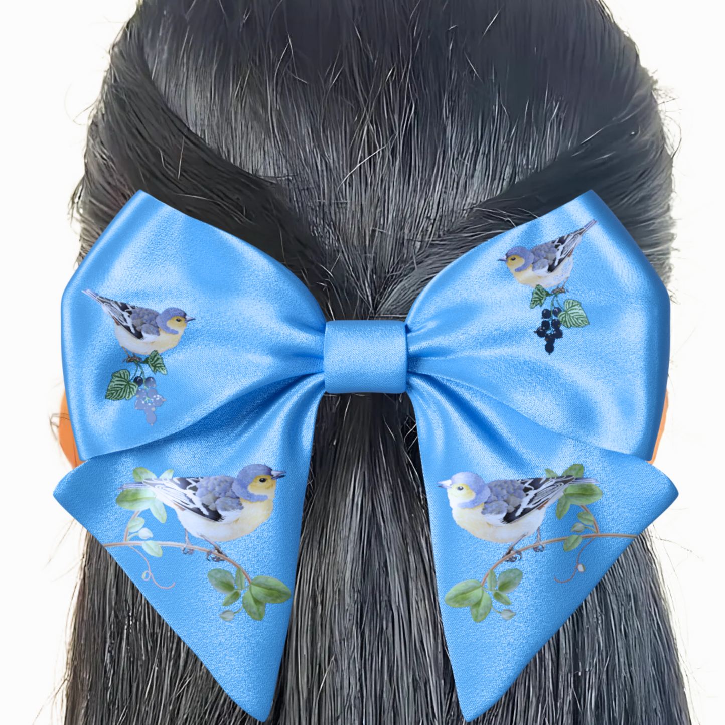 Blue Bow hair clip. Floral collection
