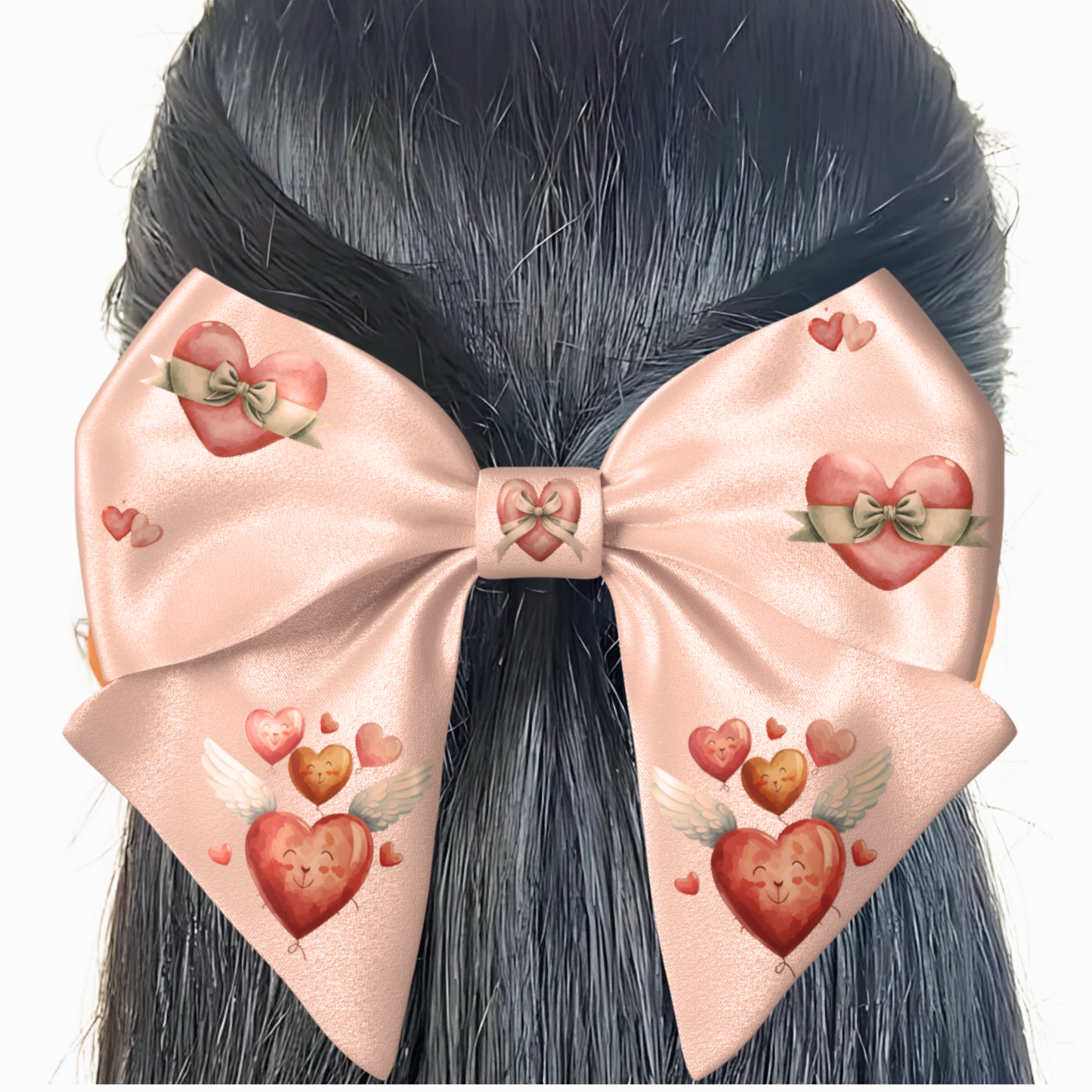 Pink Bow hair clip. Valentine's Day collection