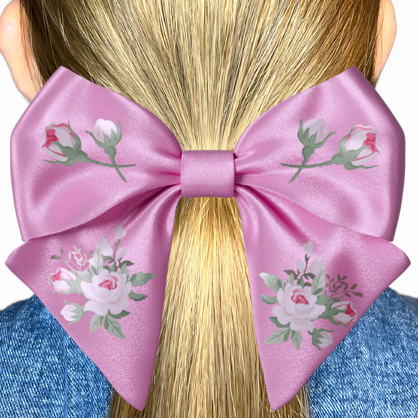 Pink Bow hair clip. Floral collection