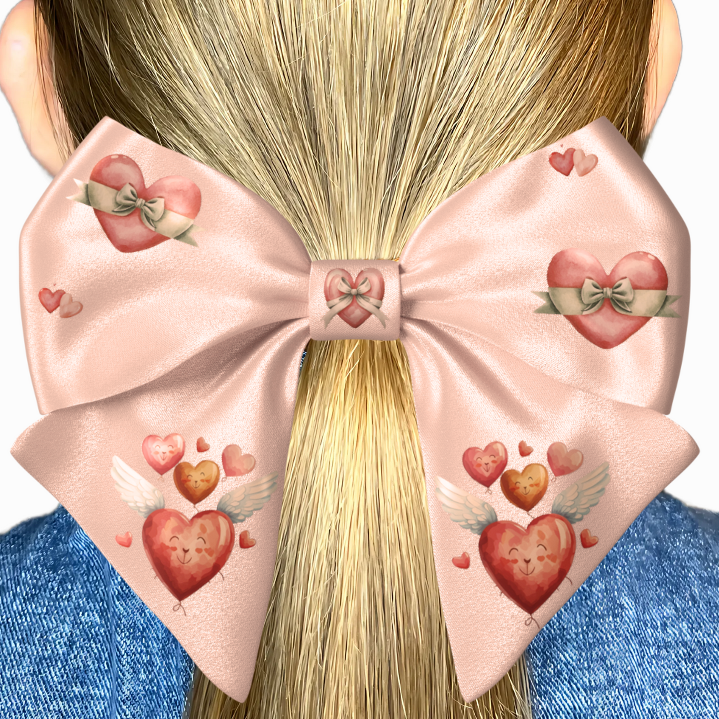 Pink Bow hair clip. Valentine's Day collection