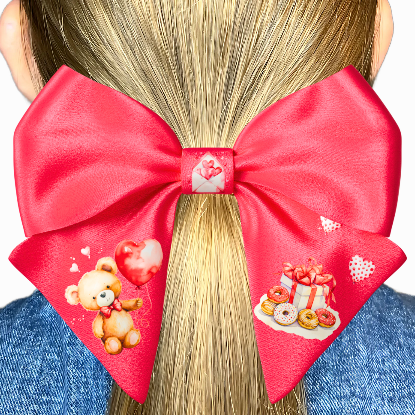 Red Bow hair clip. Valentine's Day collection
