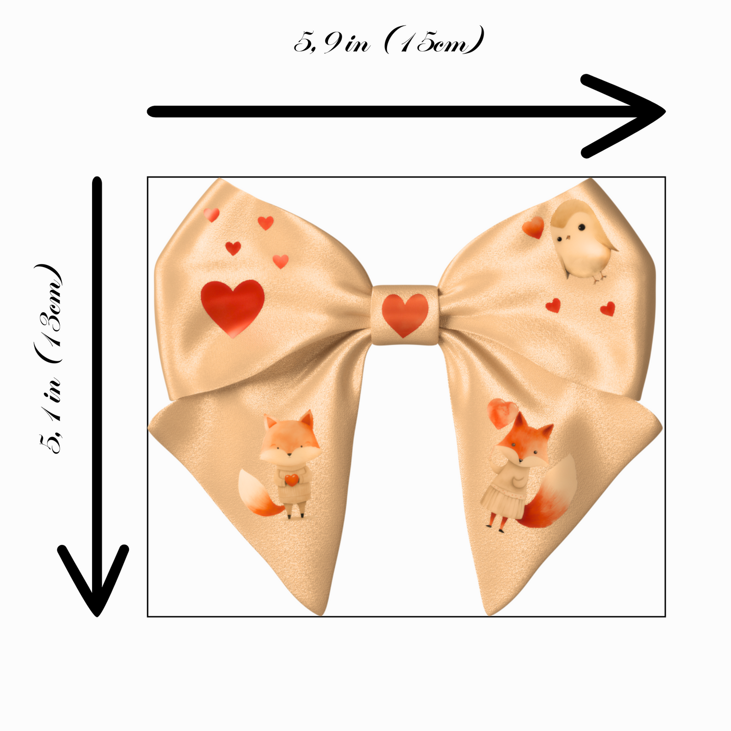 Yellow Bow hair clip. Valentine's Day collection