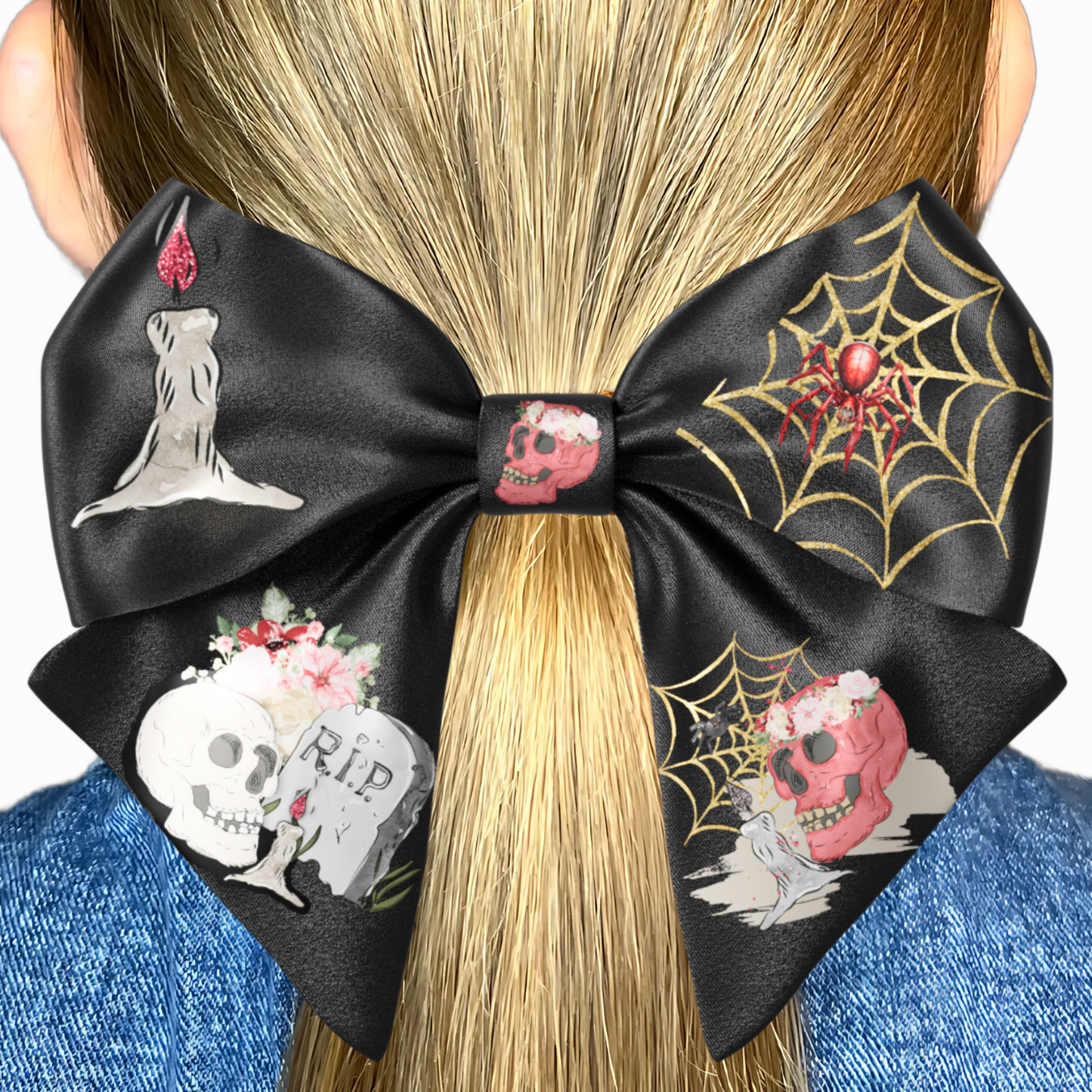 Bows hair clips 2pcs set. EMO Gothic style Emogirl Goth