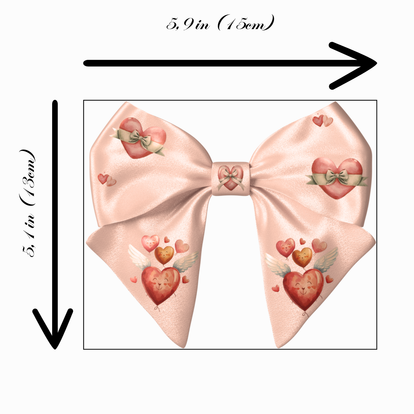 Pink Bow hair clip. Valentine's Day collection
