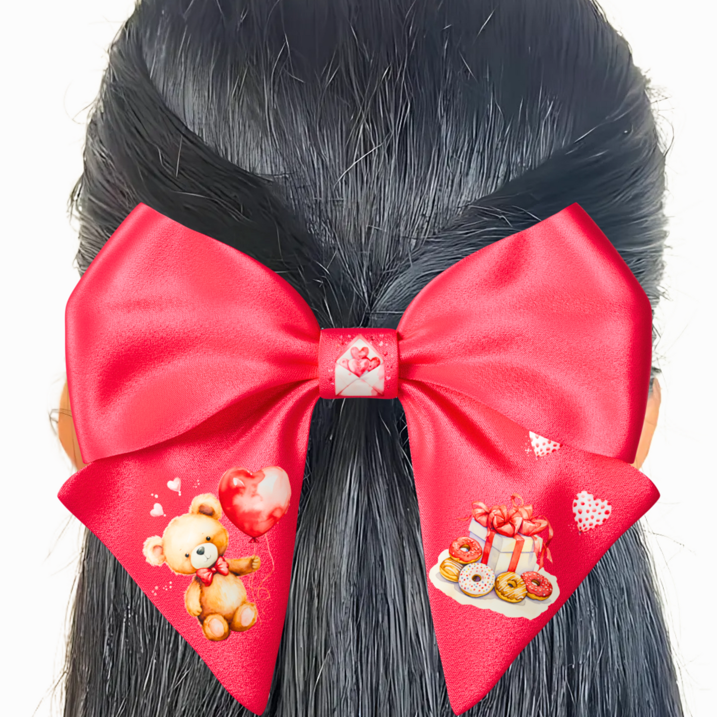 Red Bow hair clip. Valentine's Day collection