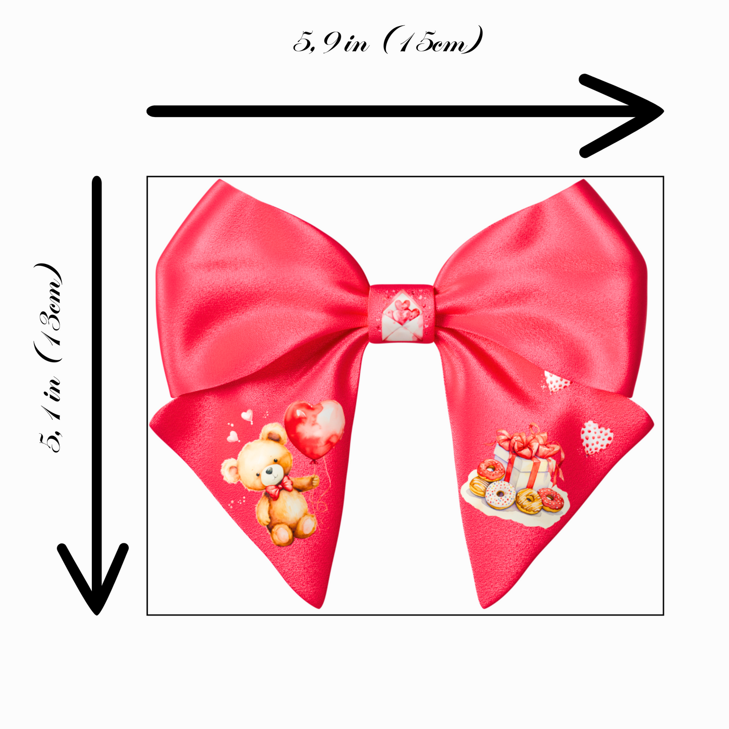 Red Bow hair clip. Valentine's Day collection