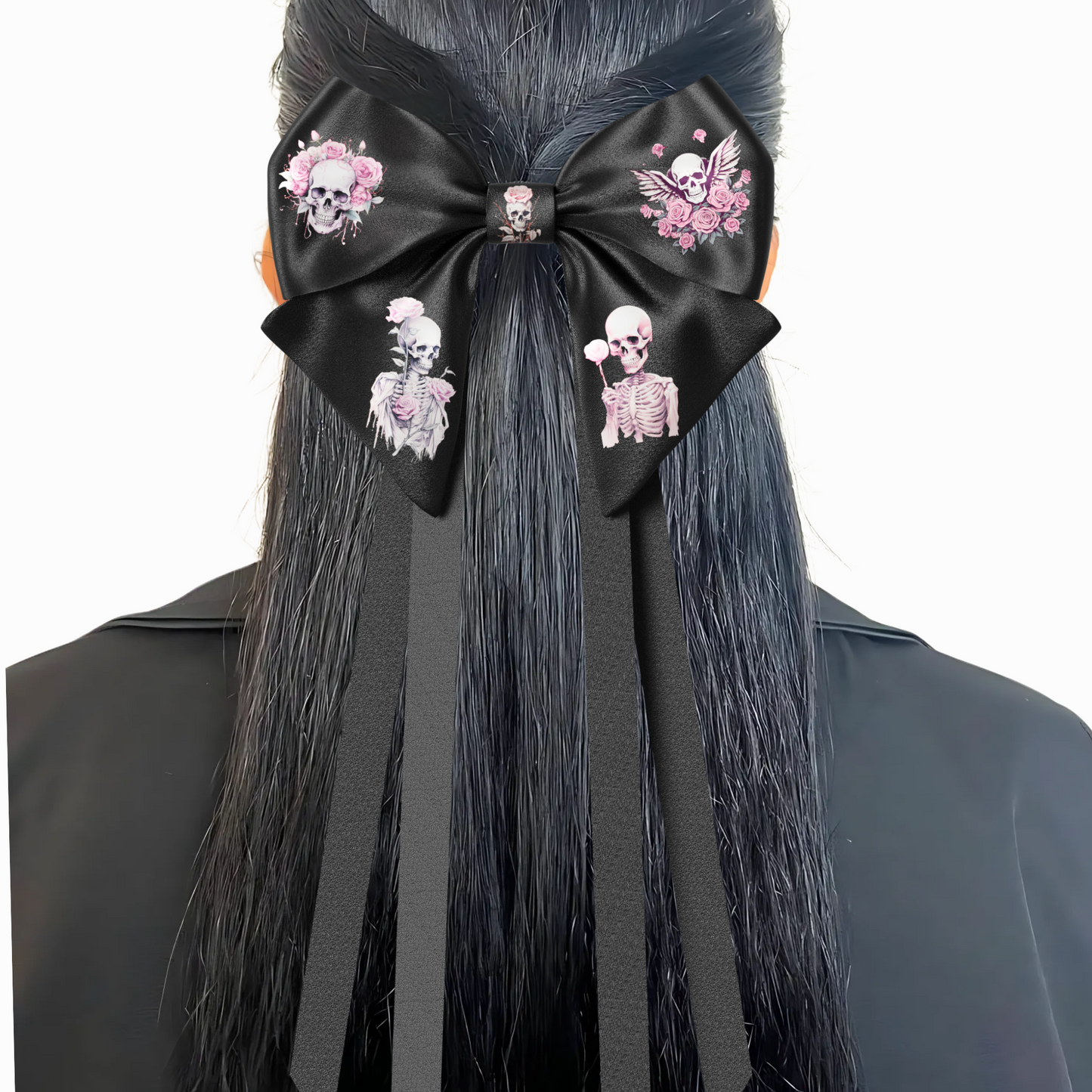 Bow hair clip ribbons. EMO style Emogirl