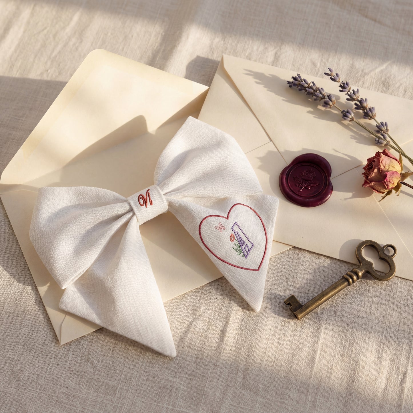 ❤️ Embroidered "Love" Bow — Valentine's Day Collection. Letter A, B, C....Z embroidery