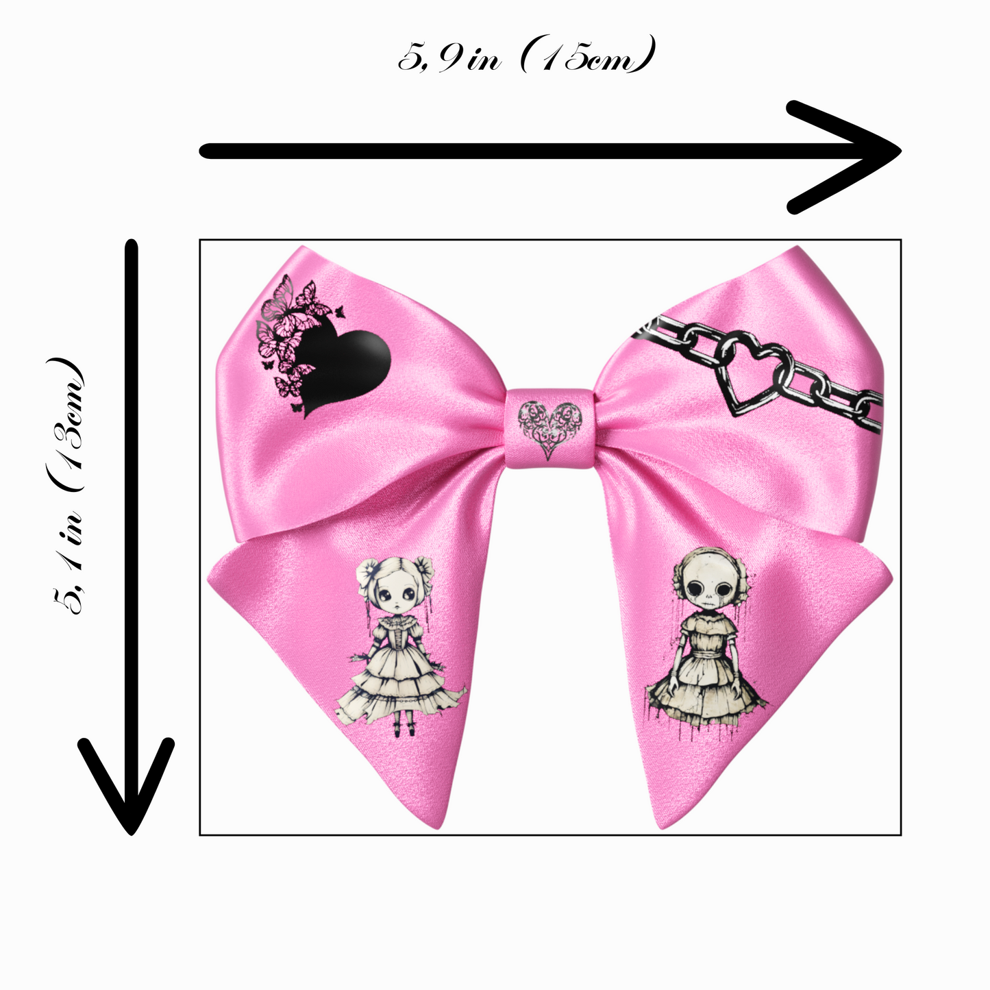 Bows hair clips 2pcs set. EMO Gothic style Emogirl Goth
