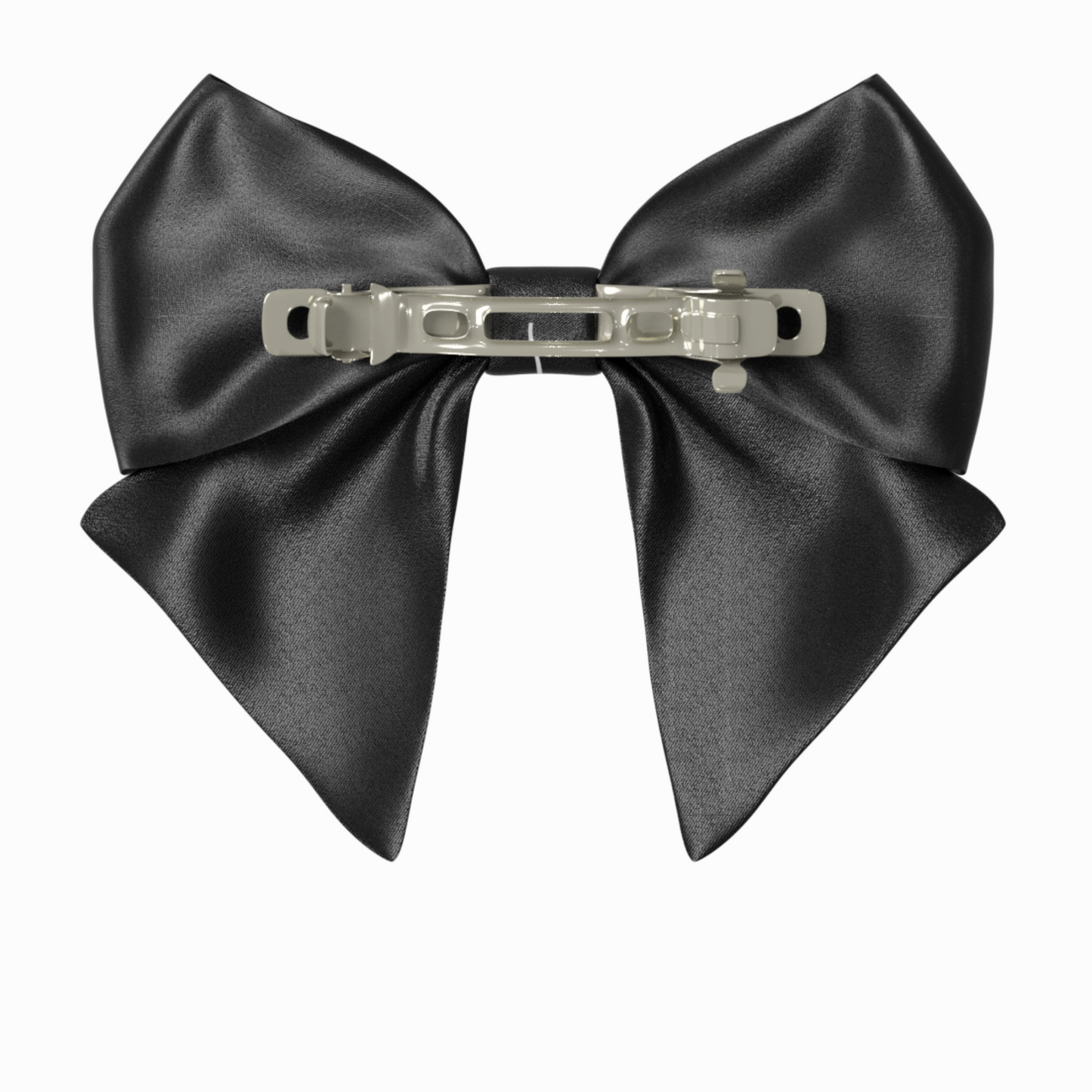 Black Hair Bow clip with Roses and Pearls